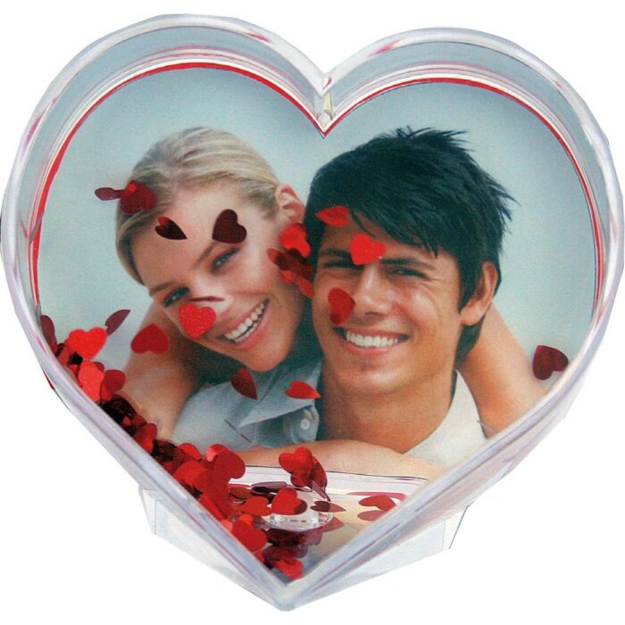 ZEP Glitzer-Herz Hearts mit transparentem Fuß für 9x9 cm Foto