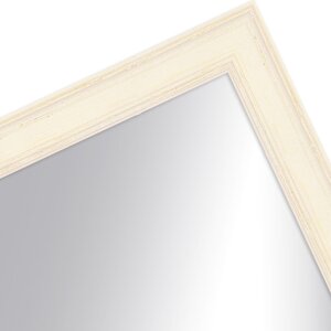 MendeFrames Wandspiegel H470 Landhaus-Stil aus Massivholz weiß gemasert 20x40 cm