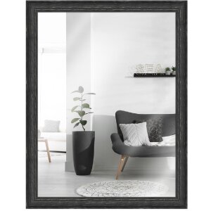 MendeFrames Wandspiegel H470 Landhaus-Stil Massivholz schwarz gemasert 20x60 cm