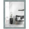 MendeFrames Wandspiegel H470 Landhaus-Stil aus Massivholz blau gemasert 28x35 cm