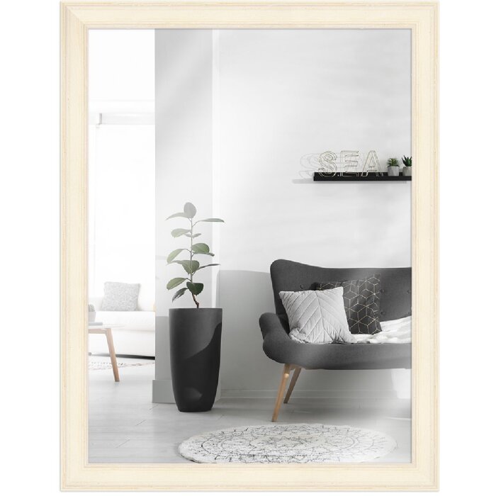 MendeFrames H470 Wandspiegel Landhaus weiß 30x60 cm