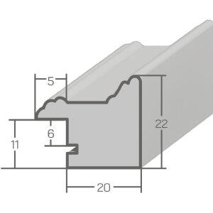 MendeFrames Wandspiegel H470 Landhaus grau 50x50 cm