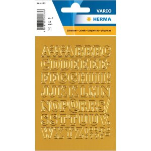 HERMA Sticker Buchstaben A-Z goldene Folie, 12 mm