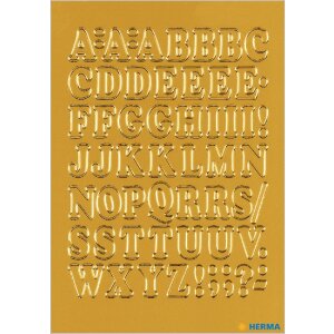 HERMA Sticker Buchstaben A-Z goldene Folie, 12 mm