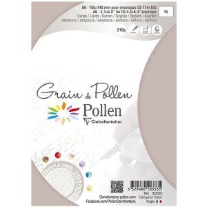 Clairefontaine Grain de Pollen Karten 105x148 mm 5 Stück Amphore