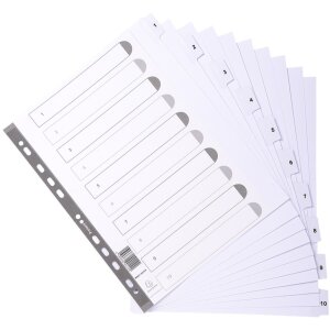 Exacompta MWD1-10Z-EW Register DIN A4 mit 10 Taben,...