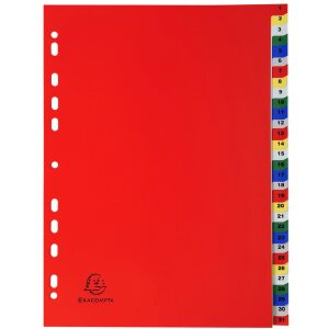 Exacompta 93E Register PP farbig mit Zahlenaufdruck 31...