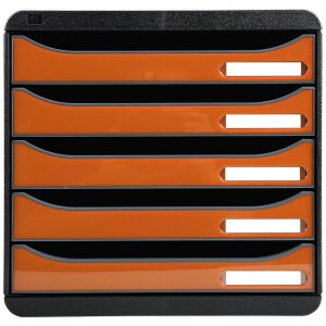 Exacompta BIG-BOX PLUS Schwarz-glossy mandarine...