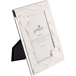 Ramă foto metalică Hearts, 10x15 cm și 13x18 cm, cremă, efect perlat