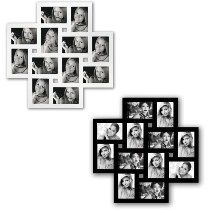 Fotogalerie Milano – ramă foto din lemn 60x60 cm pentru 12 imagini 10x15 cm