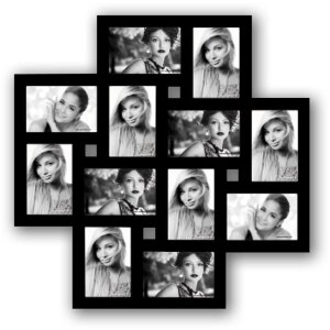 Fotogalerie Milano – ramă foto din lemn 60x60 cm pentru 12 imagini 10x15 cm