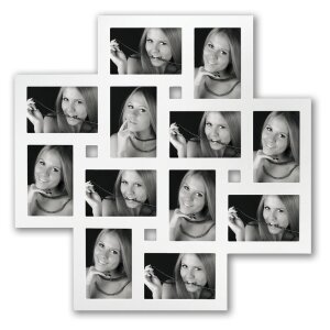 Fotogalerie Milano – ramă foto din lemn 60x60 cm pentru 12 imagini 10x15 cm