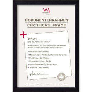 Rama foto Walther Construction din poliesterol, profil bloc modern, sticlă clară, 10x15–30x40 cm