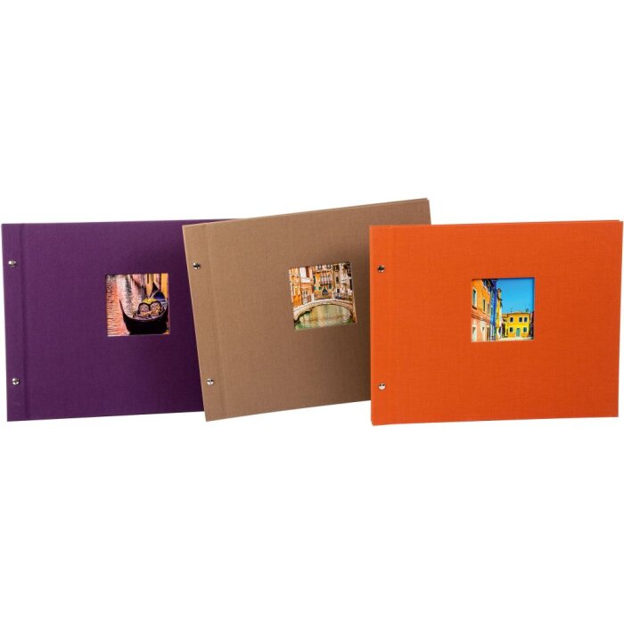 Album cu șuruburi Bella Vista Trend 2 – fețe negre, înveliș din lână, extensibil