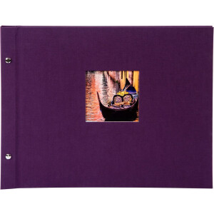 Album cu șuruburi Bella Vista Trend 2 – fețe negre, înveliș din lână, extensibil