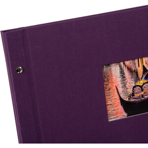 Album cu șuruburi Bella Vista Trend 2 – fețe negre, înveliș din lână, extensibil