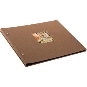 Album cu șuruburi Bella Vista Trend 2 – fețe negre, înveliș din lână, extensibil