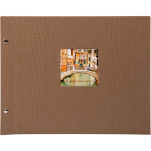 Album cu șuruburi Bella Vista Trend 2 – fețe negre, înveliș din lână, extensibil