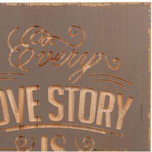 Textplatte Lovestory 5H0289 Clayre & Eef grau natur 33x2x78 cm