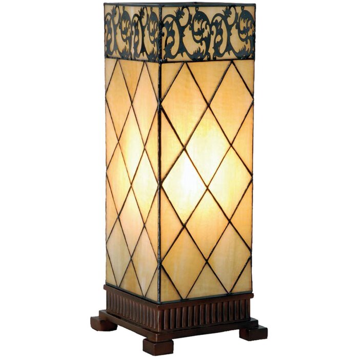 LumiLamp 5LL-1139 Lampă de masă Tiffany sticlă model diamant 18x45 cm E27 60W