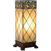 LumiLamp 5LL-1139 Lampă de masă Tiffany sticlă model diamant 18x45 cm E27 60W