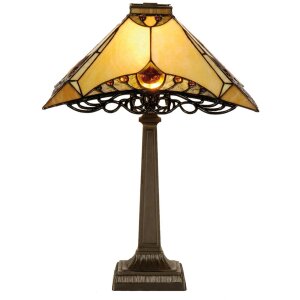 Tiffany Tischlampe Ø 50x49 cm natur bunt