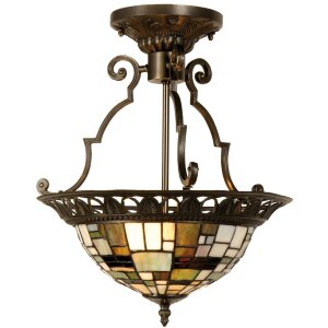 LumiLamp 5LL-5328 Deckenlampe Tiffany Ø 37x41 cm...