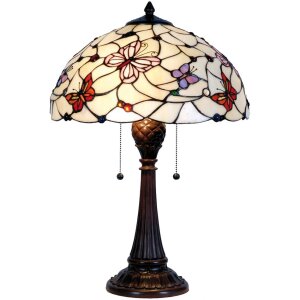 Tiffany Tischlampe Ø 41x60 cm rot bunt