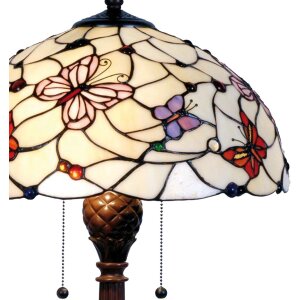 Tiffany Tischlampe Ø 41x60 cm rot bunt
