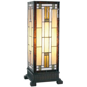 LumiLamp 5LL-5445 Tiffany Tischlampe braun 18x45 cm Glas E27