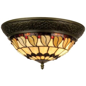 LumiLamp 5LL-5547 Deckenlampe Tiffany Ø 38x19 cm...