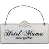 Textplatte Hotel Mama 63145 Clayre Eef weiß 21x15 cm