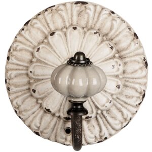 Clayre & Eef Haken BLÜTE 10x8x10 cm shabby weiß