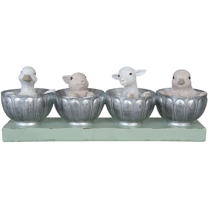 Clayre & Eef Dekoration Tierkinder grün 6PR1053 26x9x6 cm