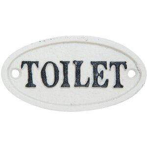 Clayre & Eef TOILET Textschild 10x5 cm weiß...