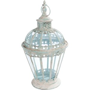 Clayre & Eef Laterne 6Y2109 weiß antik 29x55 cm