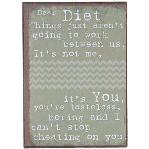 Clayre & Eef Magnet 6Y2177 grau 5x7 cm Eisen Spruch...