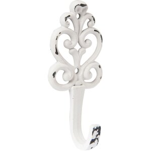 Clayre & Eef Haken ORNAM 5x3x12 cm shabby weiß