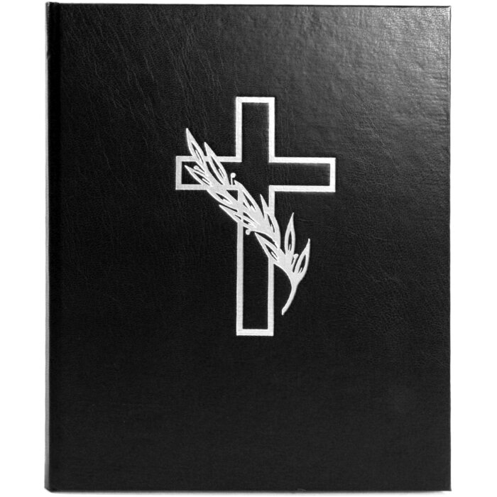 Goldbuch Kondolenzbuch Kreuz Kunstleder Schwarz 21x28 cm 44 weiße Seiten