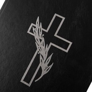 Goldbuch Kondolenzbuch Kreuz Kunstleder Schwarz 21x28 cm 44 weiße Seiten