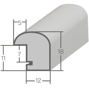 Ramă foto MendeFrames H004 – lemn masiv, profil semicircular