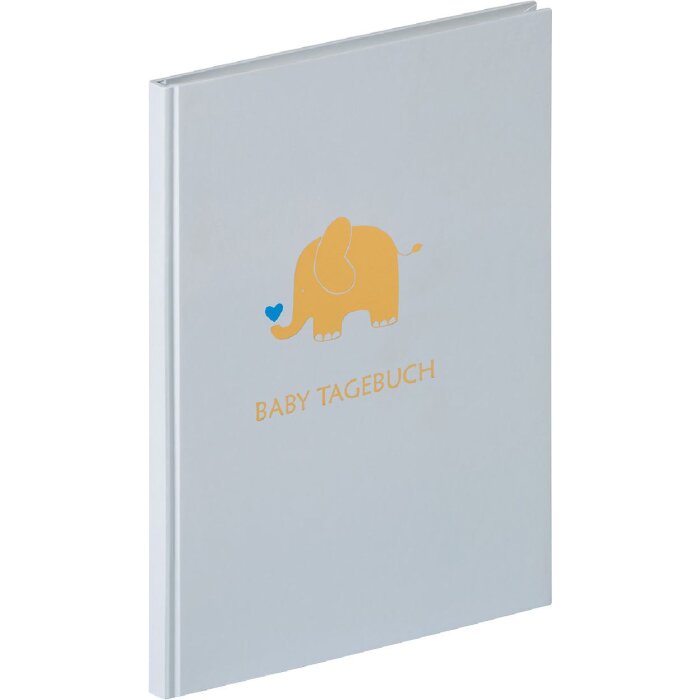 Walther Tagebuch Baby Animal blau 20x28 cm 46 illustrierte Seiten