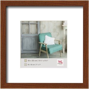 Rama foto Walther Stockholm, profil bloc din lemn maserat, cu passepartout înclinat