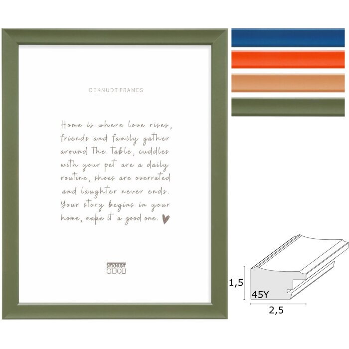 Ramă foto Deknudt S45Y 9x13–40x50 cm, profil intermediar cu curbură și încovoiere