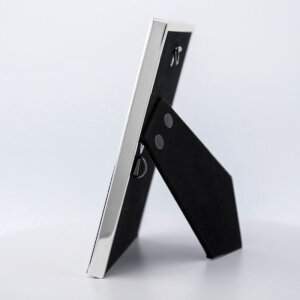 Rama foto Elaine, finisaj lucios, perete din material de samt, argint