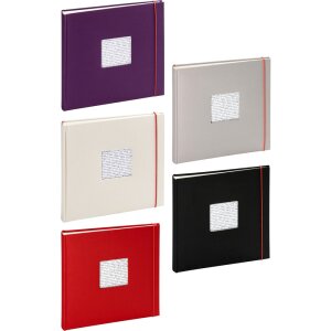 Panodia Leinen Fotoalbum Linea 30x30 cm 60 weiße Seiten mit Gummiband