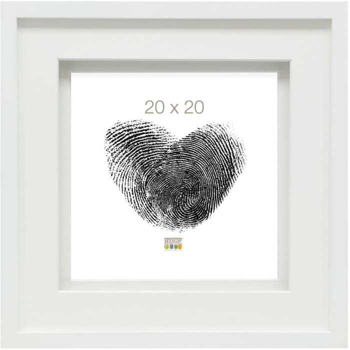 Deknudt Holz-Bilderrahmen mit Passepartout S67NK weiß 20x20 cm
