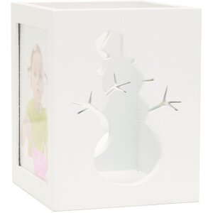 Teelichthalter weiß Holz 6,0 x7,0 cm S67HE1E2B