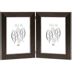 Doppelrahmen S41VK3 braun 2 Fotos 10x15 cm Hochformat