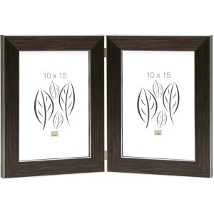 Doppelrahmen S41VK3 braun 2 Fotos 15x20 cm Hochformat